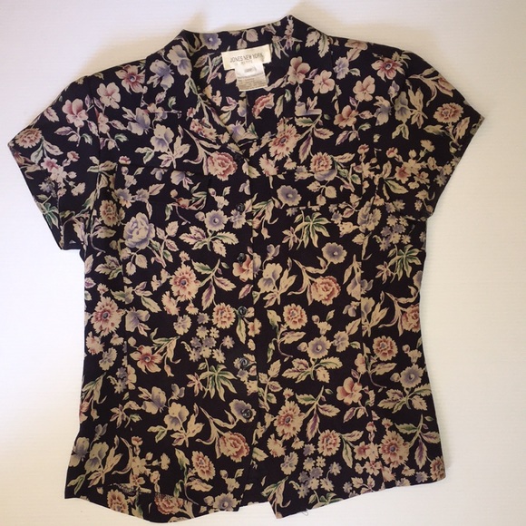 Jones of New York 2 pc Blue Floral Silk Dress - Picture 13 of 16